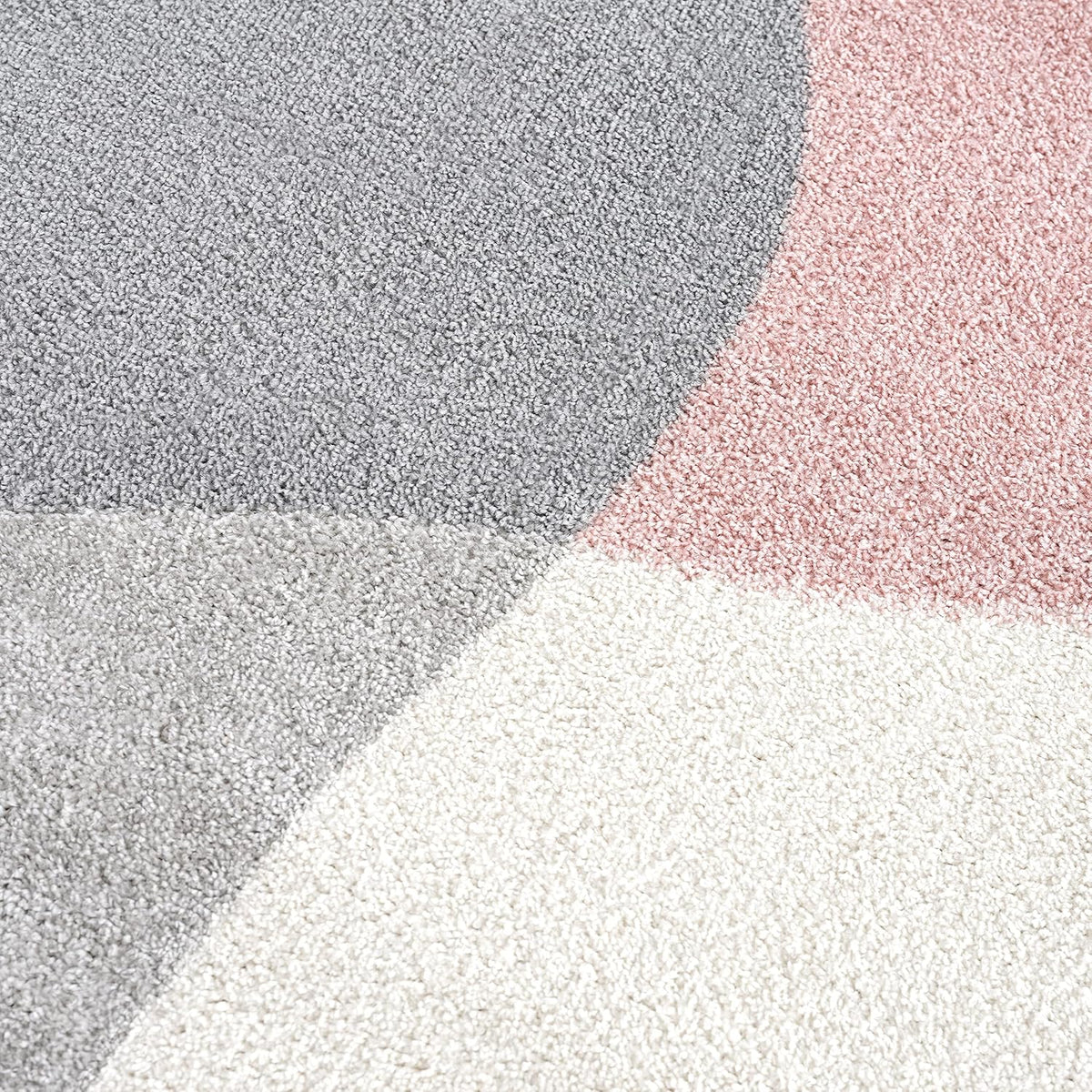 Rugs Cream and Pink 5’3” x 7’6” (5'x8') Contemporary mid-Century Rug with Beige and Pink Geometric Circle. Minimalistic Design Rectangular Area Rug. Turkish Stain Resistant Area Rug.