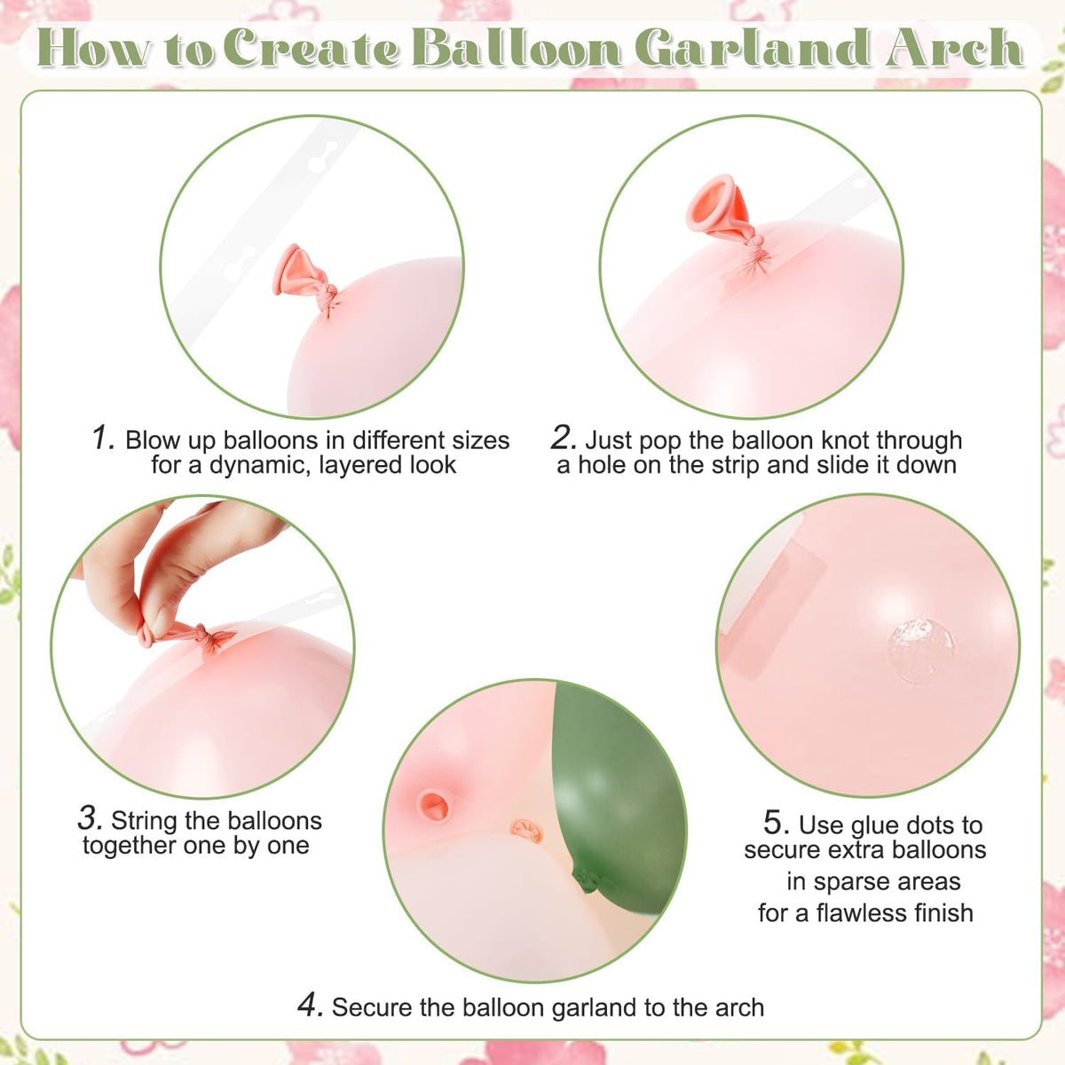 Sage Green and Pink Balloon Arch Kit for Bridal Shower Decorations
