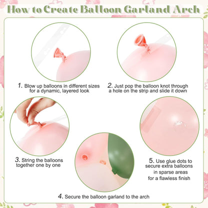 Sage Green and Pink Balloon Arch Kit for Bridal Shower Decorations