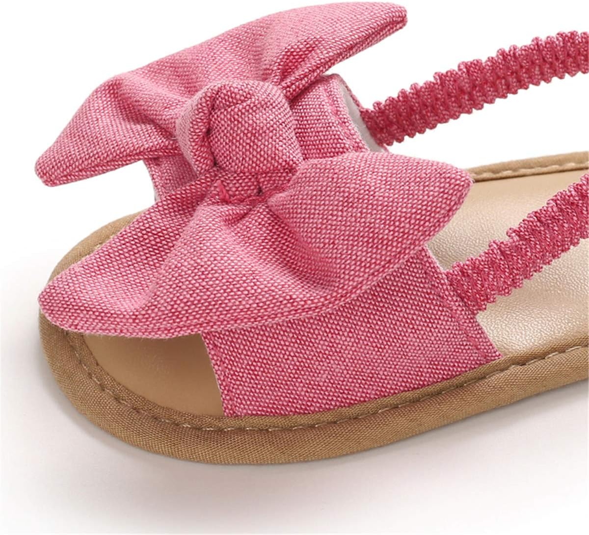 Infant Baby Girls Summer Sandals with Flower Soft Sole Newborn Toddler First Walker Crib Dress Shoes