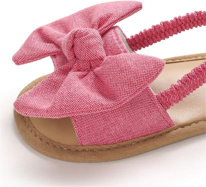 Infant Baby Girls Summer Sandals with Flower Soft Sole Newborn Toddler First Walker Crib Dress Shoes