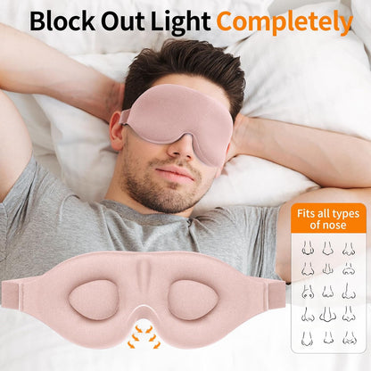 Sleep Mask for Back and Side Sleeper, Travel Eye Cover, Pink