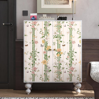Boho Floral Peel Stick Wallpaper Beige Pink 17.5 x 393.5In