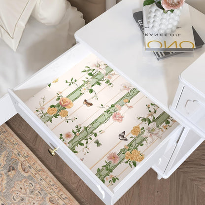 Boho Floral Peel Stick Wallpaper Beige Pink 17.5 x 393.5In