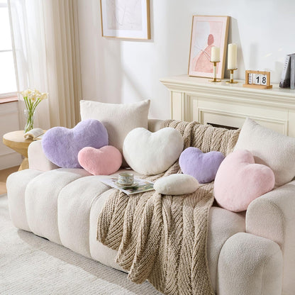 2PCS Heart Throw Pillows Room Decor Home Decor Bedroom Decor,Pink 9"*13"