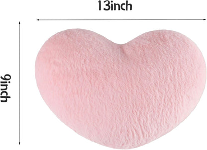 2PCS Heart Throw Pillows Room Decor Home Decor Bedroom Decor,Pink 9"*13"