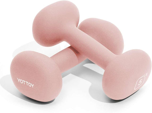 Dumbbell Set of 2,2-15 Pound Hand Weights for Women, Non-Slip Hand Weights for Home Gym, Strength Training, and Full-Body Workouts