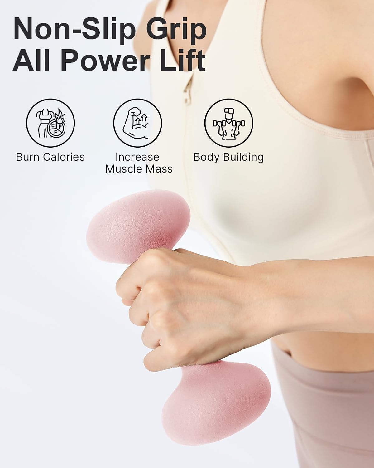 Dumbbell Set of 2,2-15 Pound Hand Weights for Women, Non-Slip Hand Weights for Home Gym, Strength Training, and Full-Body Workouts