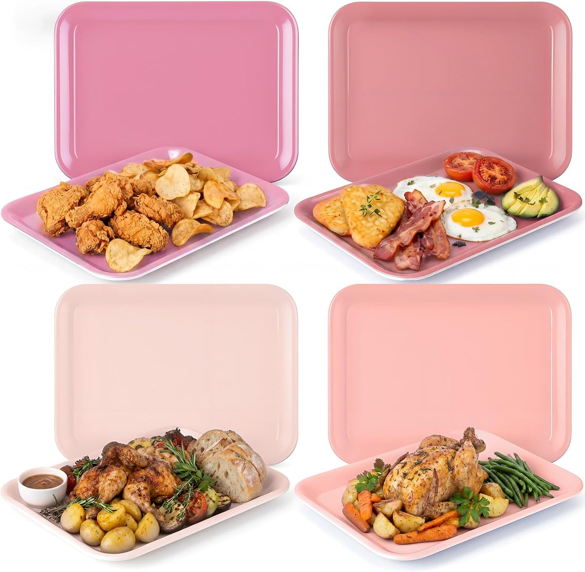 4 Pieces Wedding Serving Trays Melamine Platters