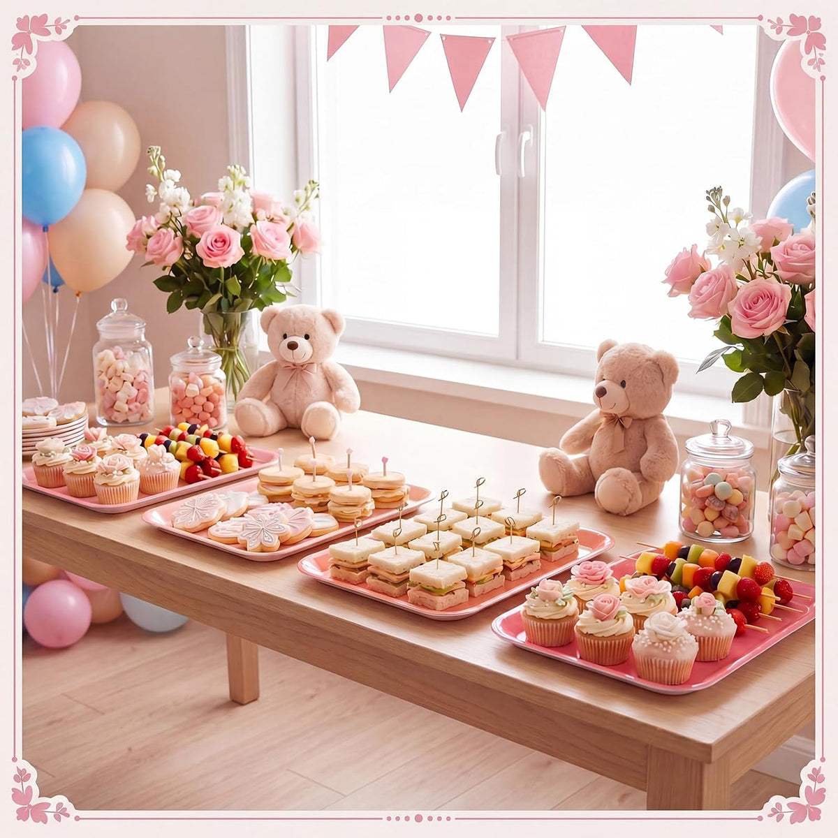 4 Pieces Wedding Serving Trays Melamine Platters
