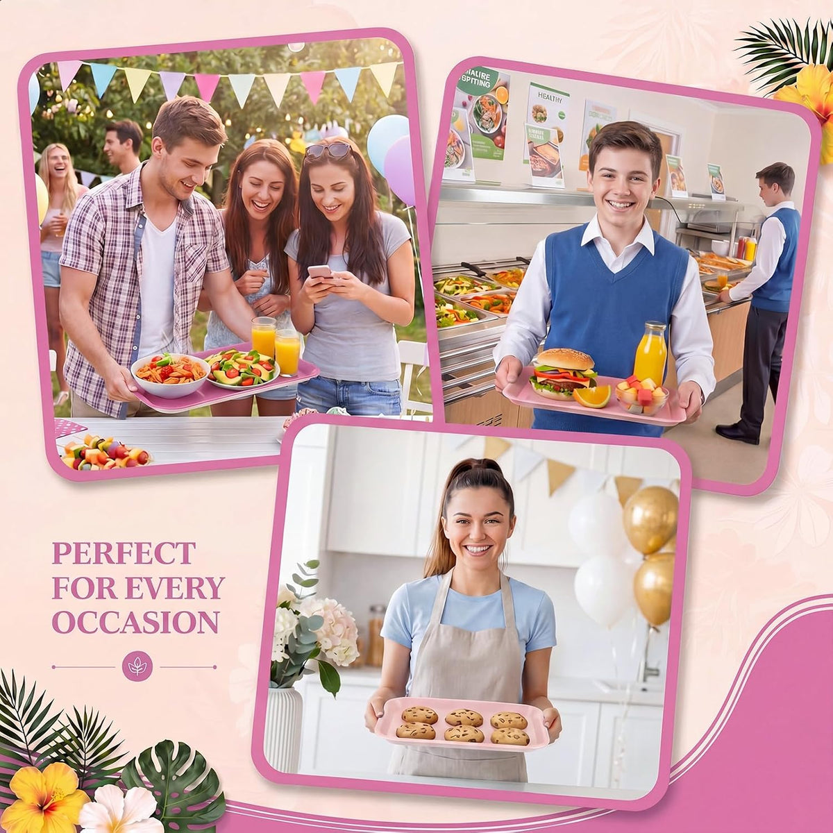 4 Pieces Wedding Serving Trays Melamine Platters
