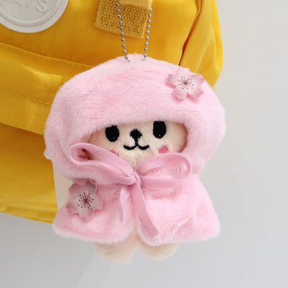 Sk-z Pink Cloak Clothes 4-inch SK-ZOO Plush Keychain, Peach blossom Cloak Detachable