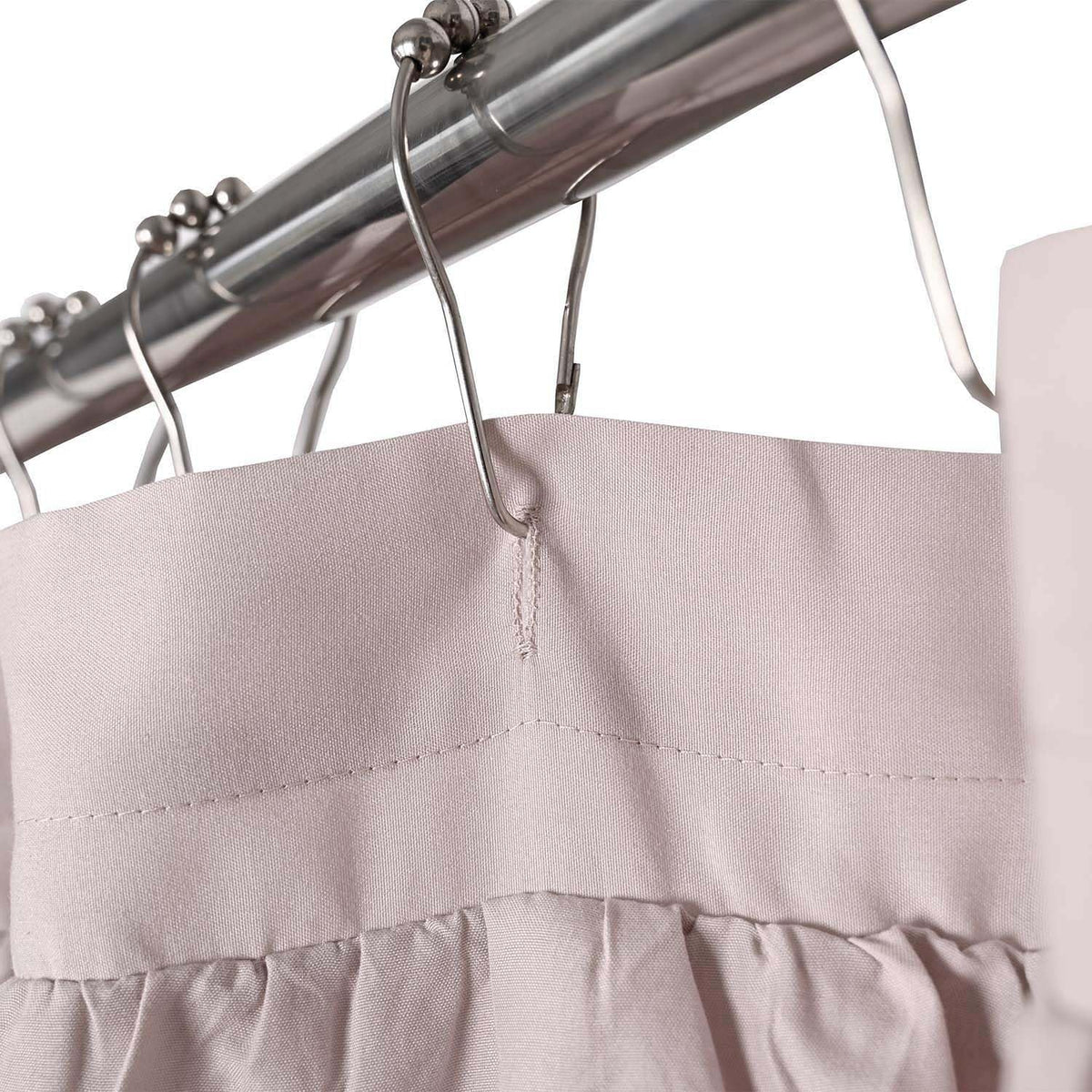 Ruffled Farmhouse Shower Curtain, Blush Pink, 72“W x72”L