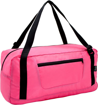 Foldable Travel Duffel Bag For Women & Men Luggage Great for Gym - pink