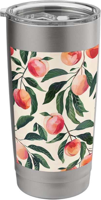 Cute Minimalist Fruit Pattern Art Peach Stainless Steel Insulated Tumbler