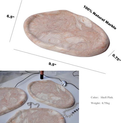 Natural Marble Cloud Shape Vanity Tray Luxury Home Decor (Pink)