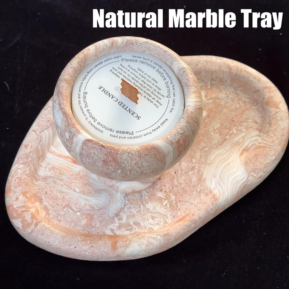 Natural Marble Cloud Shape Vanity Tray Luxury Home Decor (Pink)