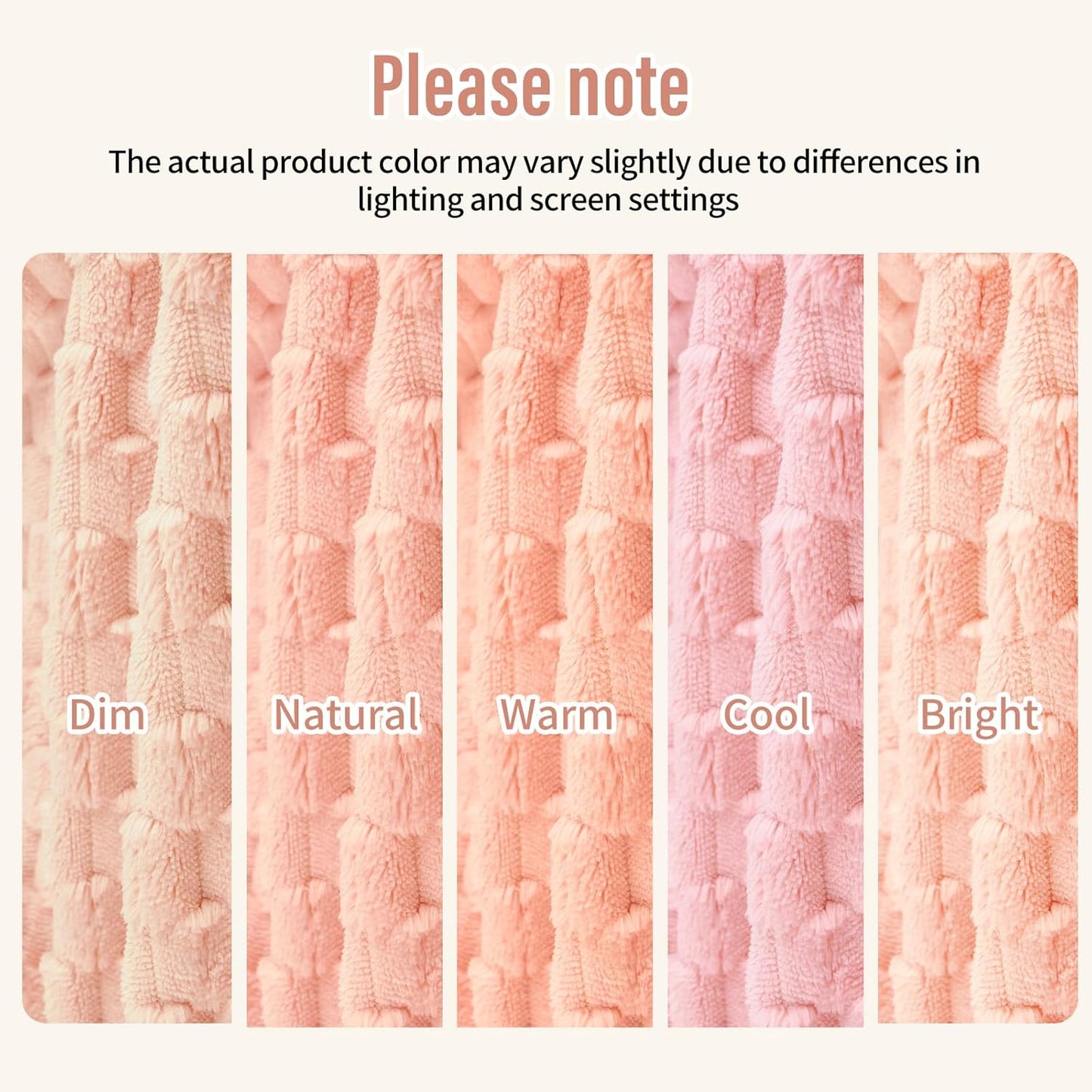 Ahinahwap Water Resistant Blanket for Bed Couch Sofa, 60"x80" Reversible & Washable Microfiber Blanket, Queen Size Waterproof Throw, Pet Friendly & Leakproof (Peachy Pink/Peach Cream)