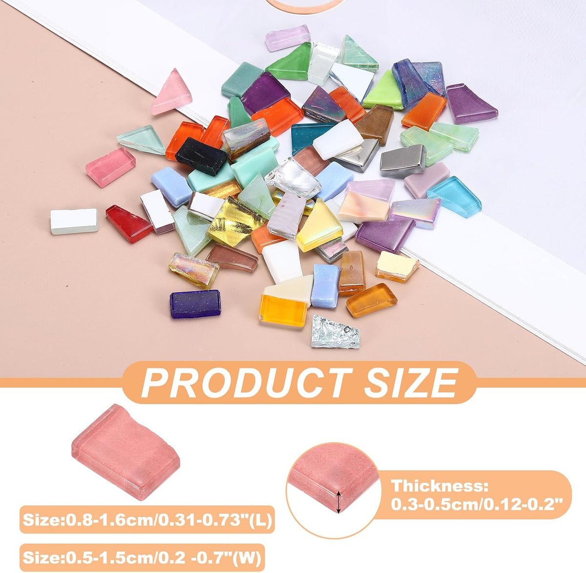 Irregular Glass Mosaic Tiles, 200G/0.4LB Irregular Stained Glass Sheets Broken Mosaic Pieces Tiles Supplies Kit Bulk for DIY Art Craft Making Home Decor, Pink Series