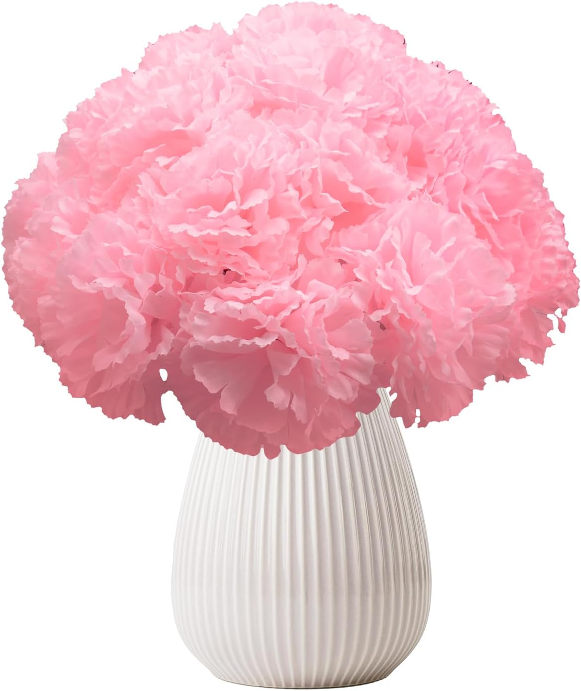 Artificial Carnation Flower, 50 Pcs Pink Silk Carnation Bulk with Stem