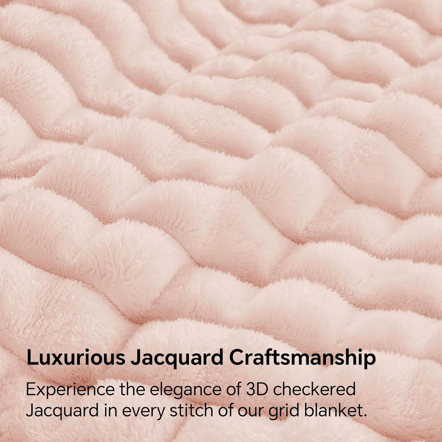 Pink Throw Blanket for Couch - Super Soft Lightweight 3D Checkered Fluffy Fuzzy Fleece Blanket, Luxurious Plush Cozy Summer Blanket for Home Room Decor, Gift for Women, 50x60 inches
