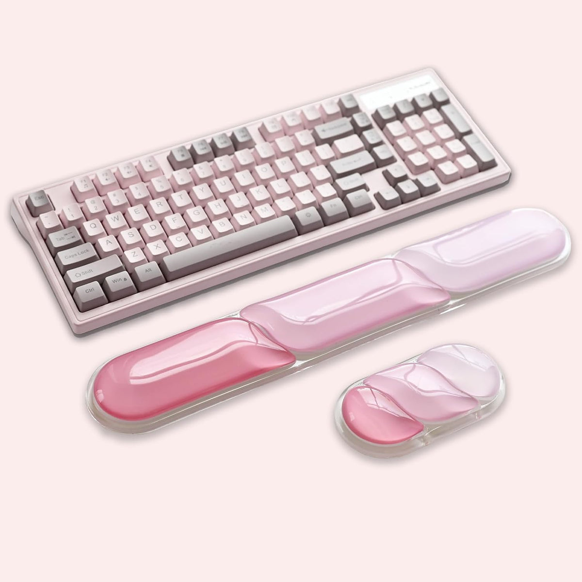 Gel Keyboard and Mouse Wrist Rest Set, Ergonomic Keyboard Wrist Rest, Pink