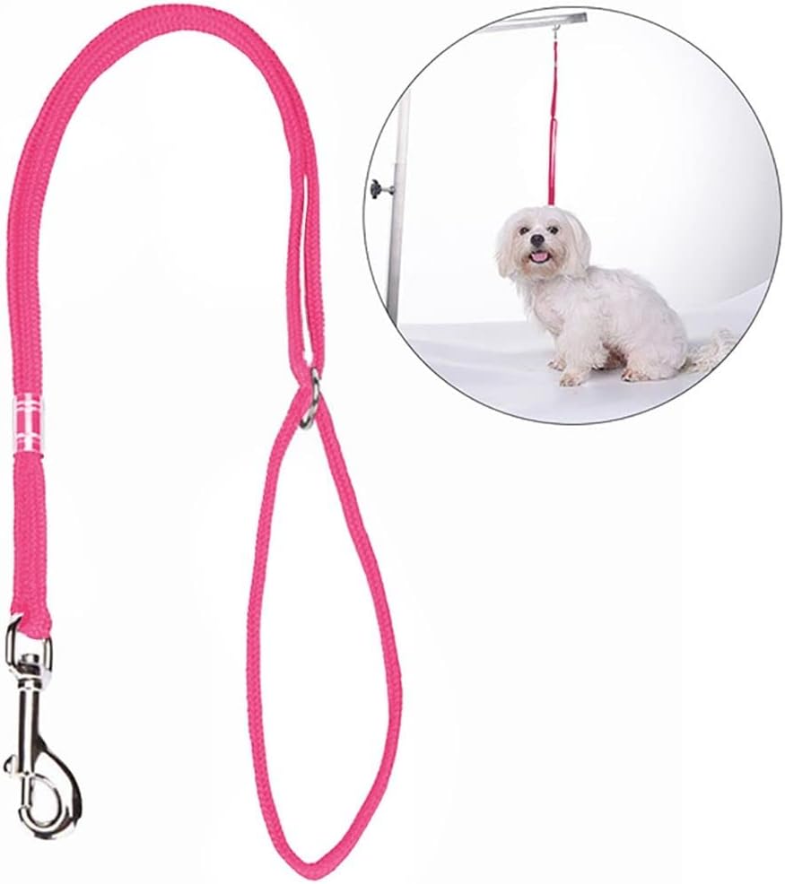 Pet Grooming Loops Leash,Dog Cat Grooming Loop,Adjustable Restraint Rope Harness for Grooming Tables Safety Leash Clip Rope Harness(Pink)