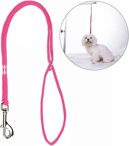 Pet Grooming Loops Leash,Dog Cat Grooming Loop,Adjustable Restraint Rope Harness for Grooming Tables Safety Leash Clip Rope Harness(Pink)