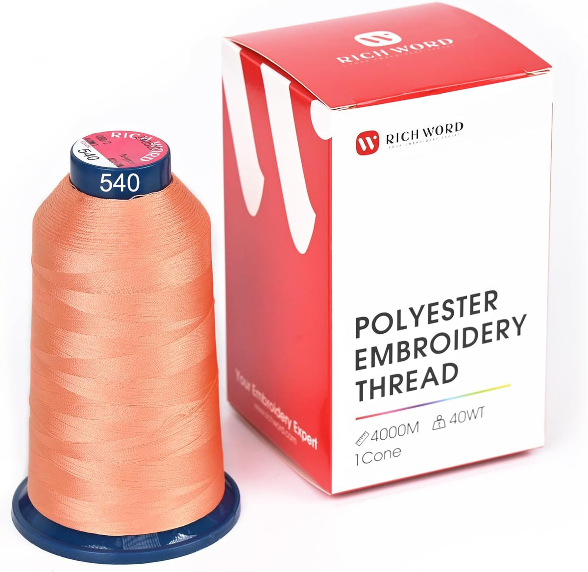 Poolin Polyester Machine Embroidery Thread 4000M 40WT Peach Orange 0540