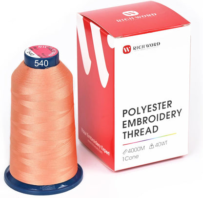 Poolin Polyester Machine Embroidery Thread 4000M 40WT Peach Orange 0540