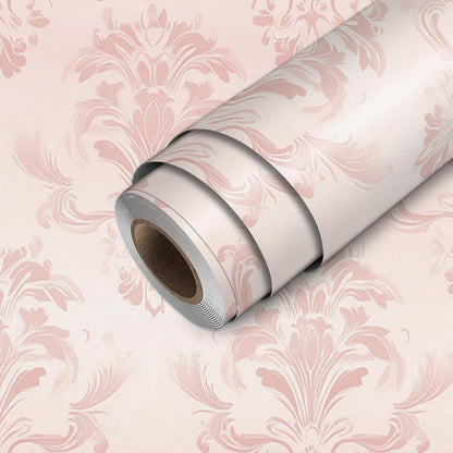 Pink Damask Peel and Stick Wallpaper 118.1x17.7 Inch Vinyl