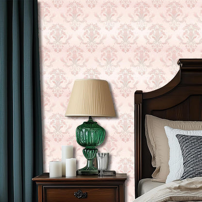 Pink Damask Peel and Stick Wallpaper 118.1x17.7 Inch Vinyl