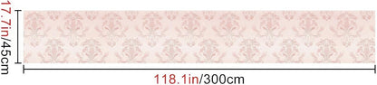 Pink Damask Peel and Stick Wallpaper 118.1x17.7 Inch Vinyl