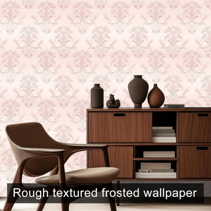 Pink Damask Peel and Stick Wallpaper 118.1x17.7 Inch Vinyl