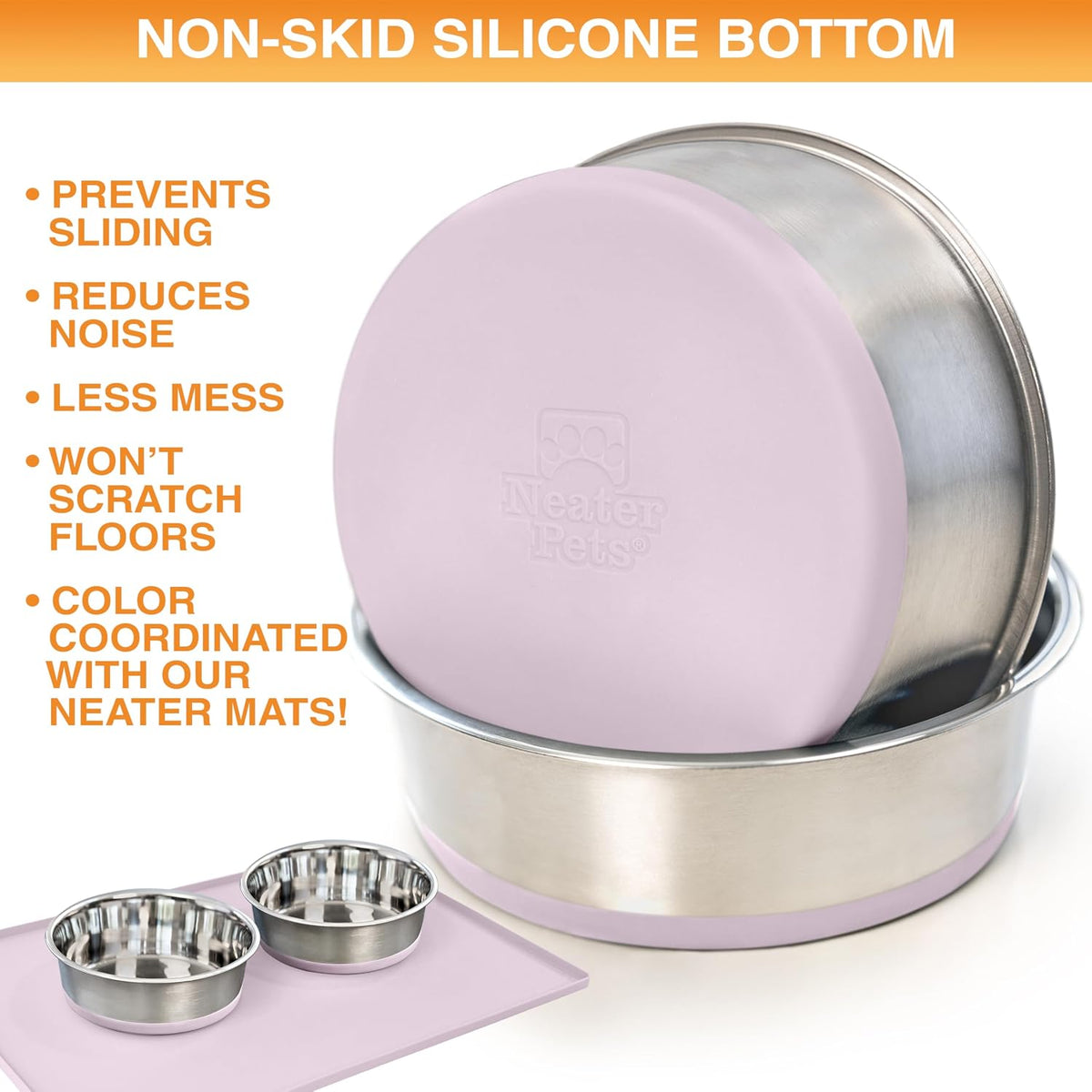 Stainless Steel Dog Bowls with Non-Slip Rubber Bottom – 2 Cup (16 oz), Pink - Set of 2 Heavy Duty Metal Dog Bowls, Dishwasher Safe, Food or Water Bowl, Ideal for Small Dogs & Cats