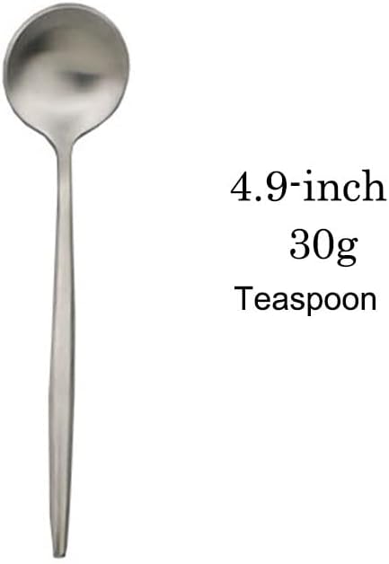 Pack of 4, Gold Plated Stainless Steel Espresso Spoons, Mini Teaspoons Set for Coffee Sugar Dessert Cake Ice Cream Soup Antipasto Cappuccino, 4.9 Inch - Matte Pink Gold