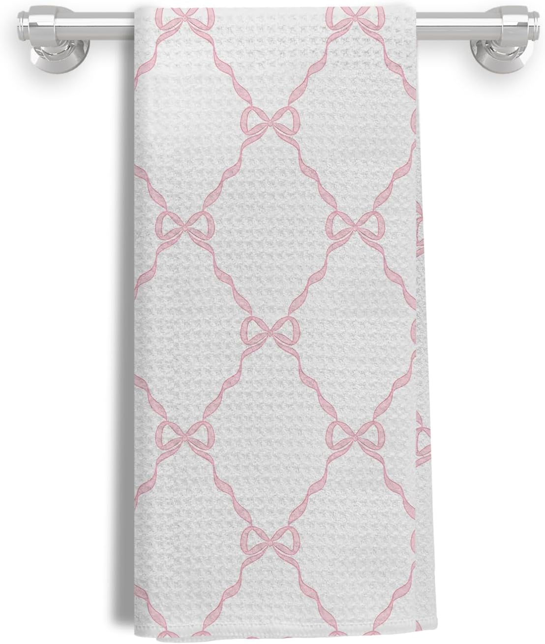 Light Pink Bow Coquette Kitchen & Bath Towels, 16x24 Inches