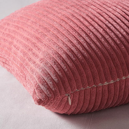 Pink Throw Pillows Covers 18x18 Inch Set of 4,Farmhouse Corduroy Decorative Cushion Case,Valentine's Day Pillow Case for Bedroom Couch Sofa Living Room,Spring Home Decor