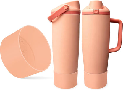 Silicone Boot for Owala 30oz & 40oz FreeSip Sway Bottles & Tumblers - Non-Slip, Scratch-Resistant, Stability Enhancer, Available in 12 Colors (Peach of Mind)