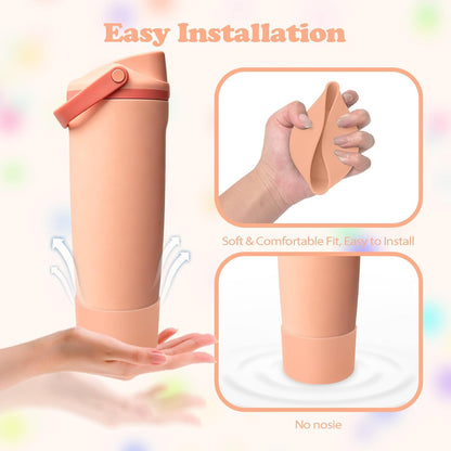 Silicone Boot for Owala 30oz & 40oz FreeSip Sway Bottles & Tumblers - Non-Slip, Scratch-Resistant, Stability Enhancer, Available in 12 Colors (Peach of Mind)