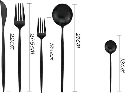 5/20/30/40/50/60 Piece Pink Gold Stainless Steel Flatware Set, Portuguese Matte Silverware Set, Tea Spoon(Pink Silver,1Set-5Pcs)