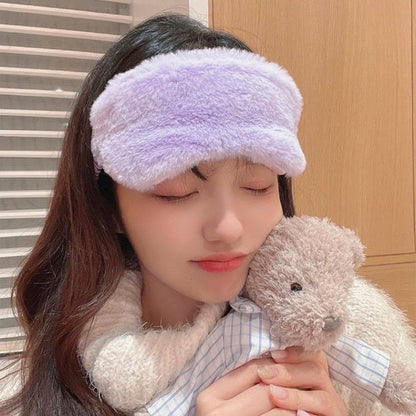 Plush Sleep Mask, 2PCS Adjustable Eye Mask for Sleeping, Sleeping Blindfold for Travel and Nap for Girls, Boys, Women, Men (Purple Pink)