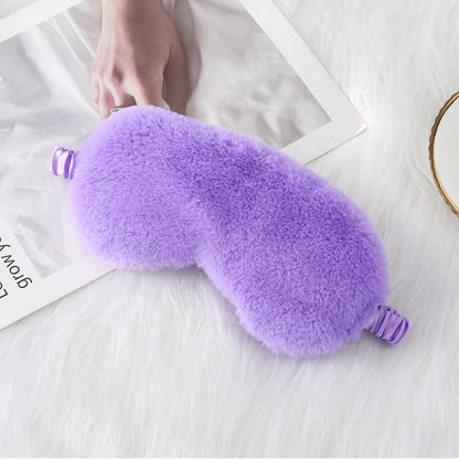 Plush Sleep Mask, 2PCS Adjustable Eye Mask for Sleeping, Sleeping Blindfold for Travel and Nap for Girls, Boys, Women, Men (Purple Pink)