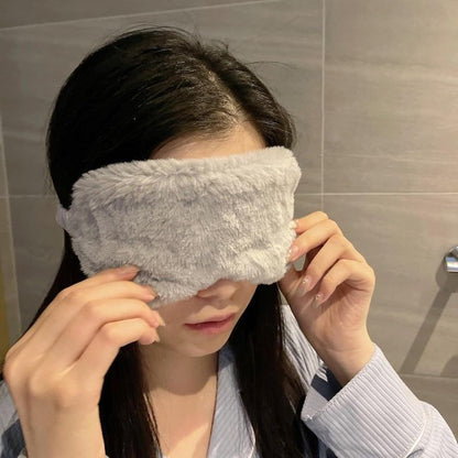 Plush Sleep Mask, 2PCS Adjustable Eye Mask for Sleeping, Sleeping Blindfold for Travel and Nap for Girls, Boys, Women, Men (Purple Pink)