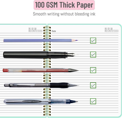 Hardcover Spiral A4 Lined Pink Notebook for Work 8.5" x 11"