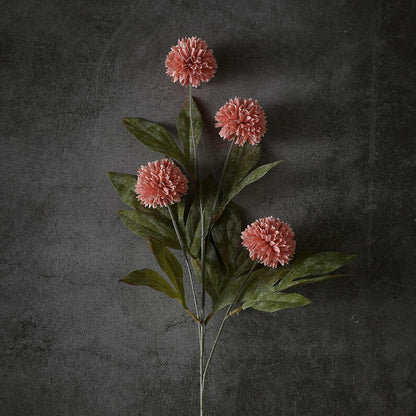 6 Pcs 27"Artificial Pompon Mum Silk Flower Stems for Vase (Dusty Pink)