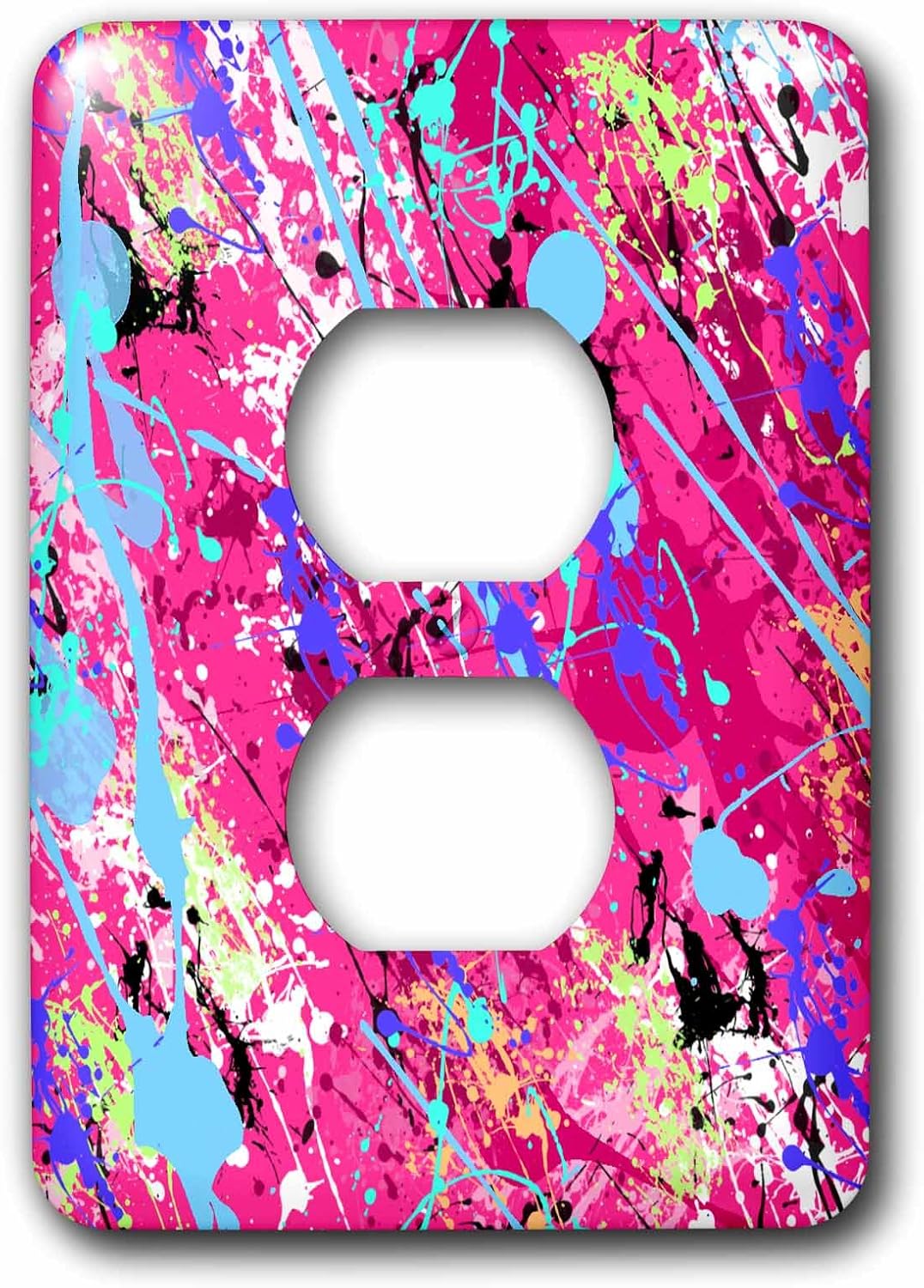 Pink Paint Splatter Design Designs Retro 2 plug outlet cover