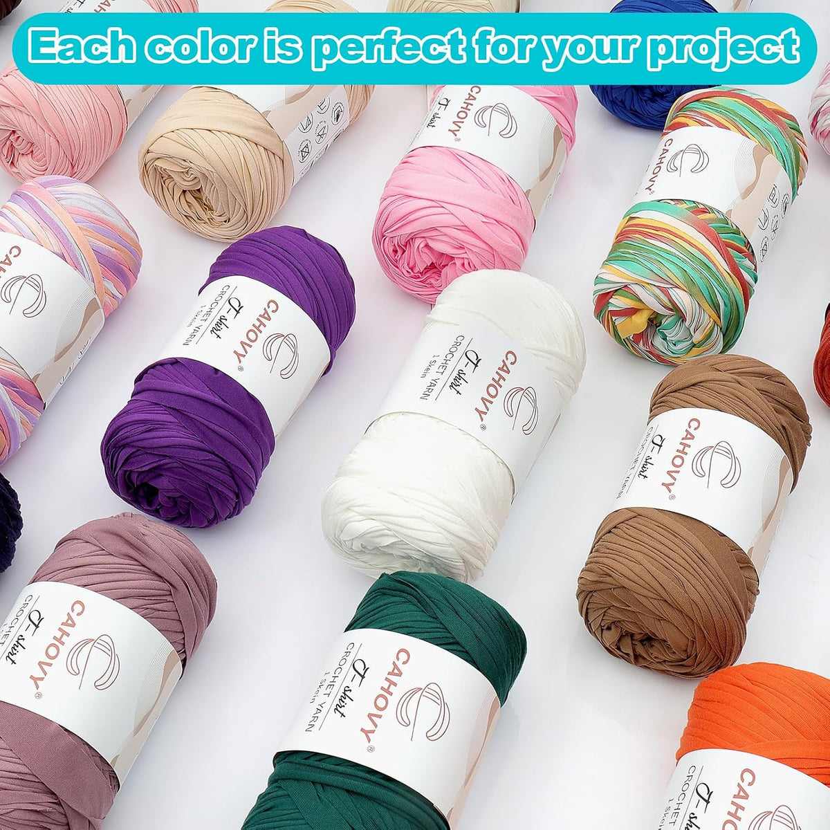 2 Pack T-Shirt Yarn Crochet Yarn for Beginner Crochet Bags/Basket/Coaster,400g/110yds High Elastic Polyester Thick Tshirt Pink&Purple