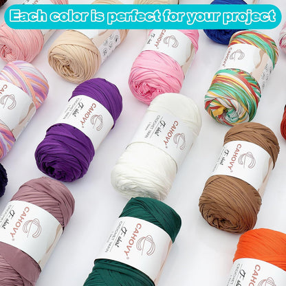 2 Pack T-Shirt Yarn Crochet Yarn for Beginner Crochet Bags/Basket/Coaster,400g/110yds High Elastic Polyester Thick Tshirt Pink&Purple