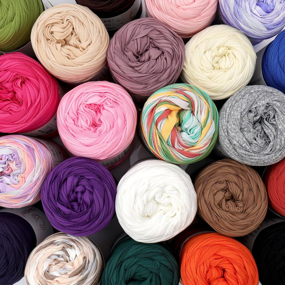 2 Pack T-Shirt Yarn Crochet Yarn for Beginner Crochet Bags/Basket/Coaster,400g/110yds High Elastic Polyester Thick Tshirt Pink&Purple